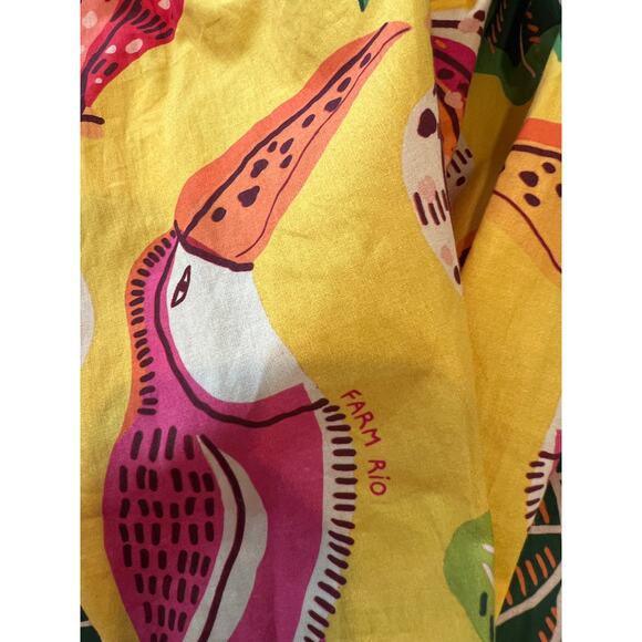 Farm Rio Yellow Beaks and Bananas Maxi Dress S - Picture 13 of 13